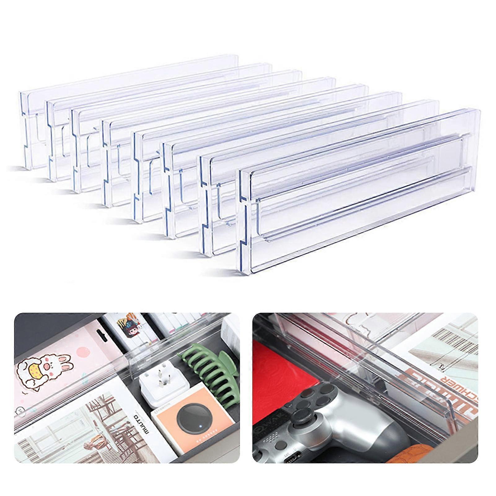 Washranp Non-Slip Clear Drawer Dividers Organizer