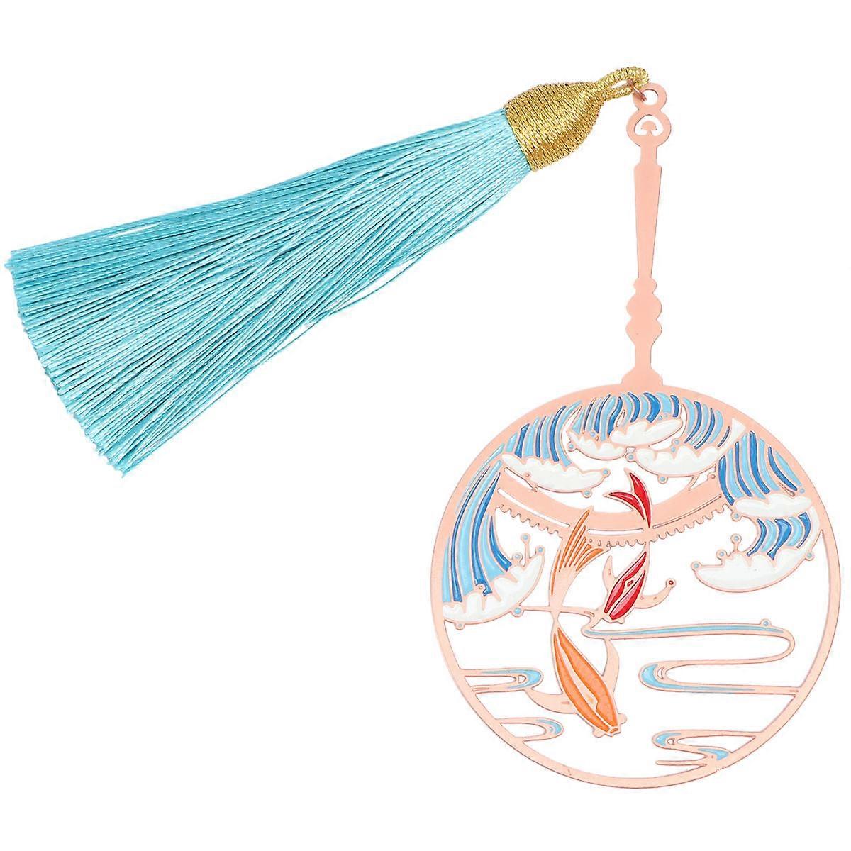 Bookmarks Metal Folding Fan for Mark 3Pcs Rose Gold Tassels Colorful Gift
