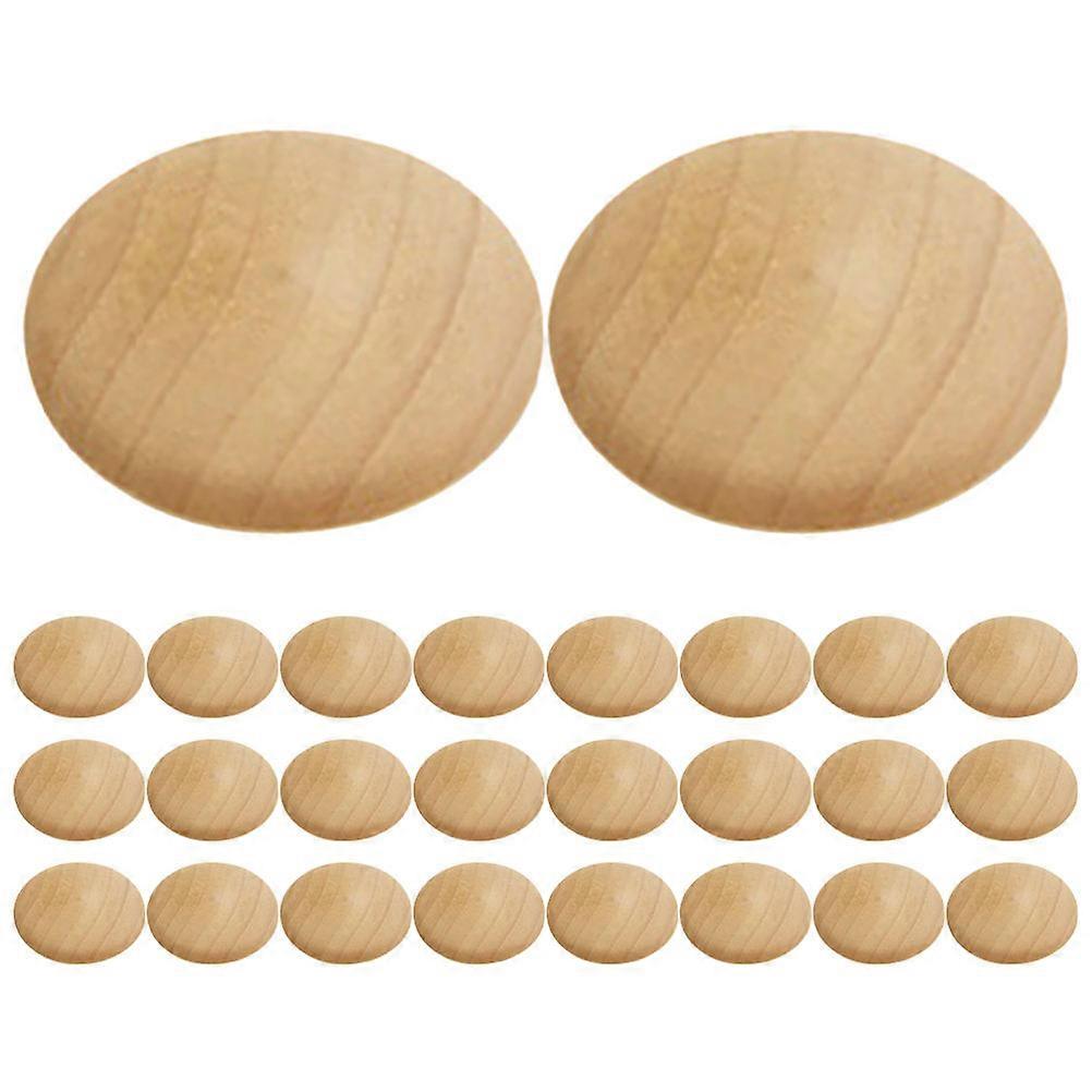 250 Pcs Light Brown Wooden Button Stoppers Round Shape For Cabinets DIY Enthusiasts