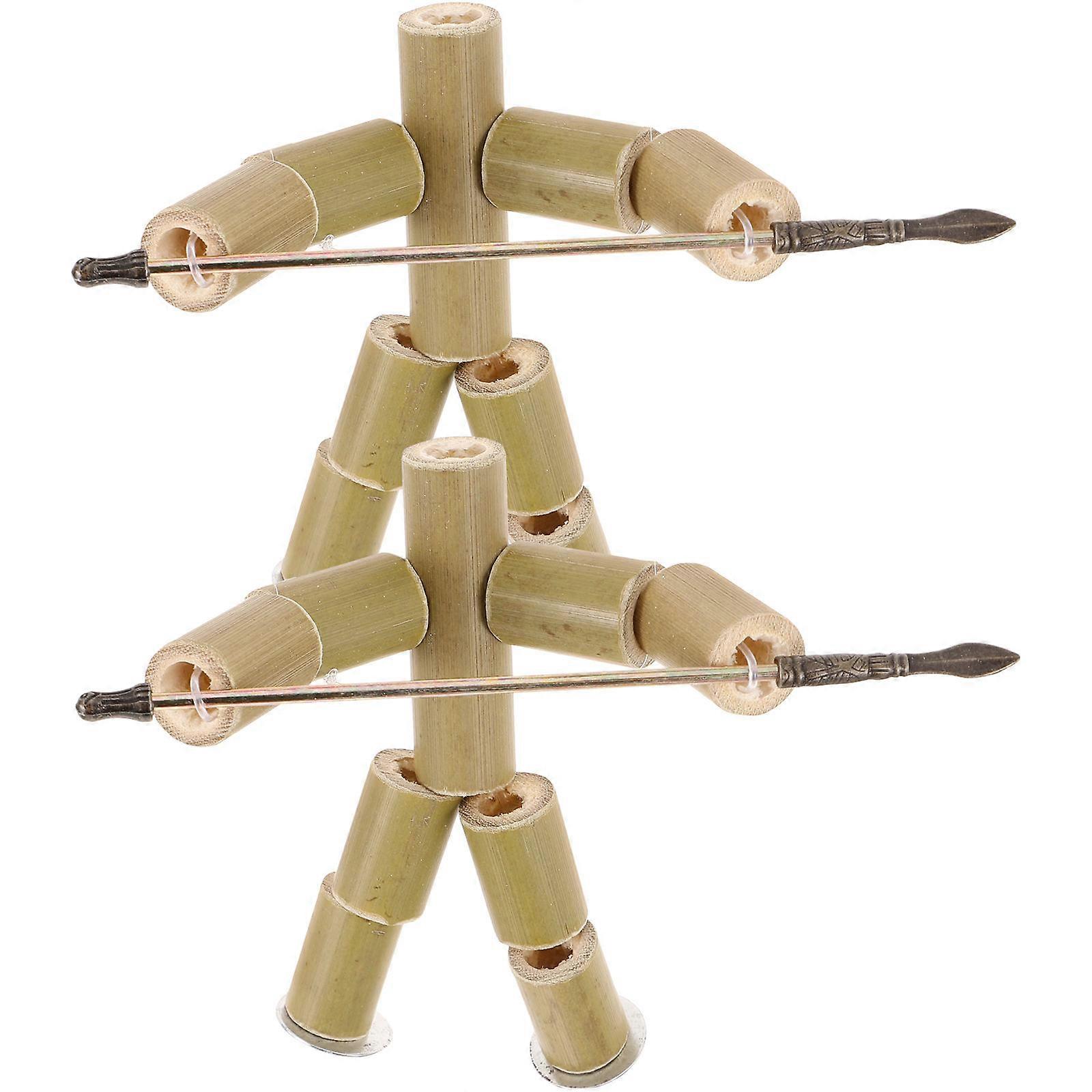 Interactive Bamboo Puppet Toys For Family Educational Activities Enhancing Coordination 6Pcs