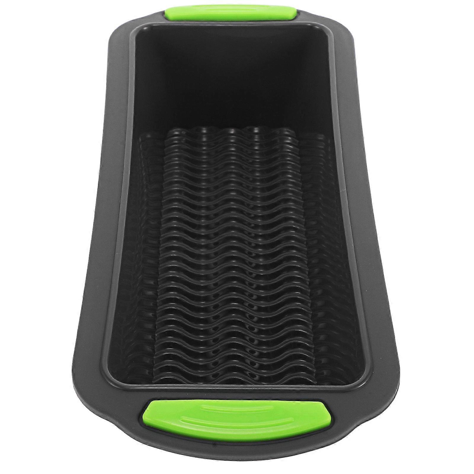 Reusable Silicone Bread Loaf Pan for Baking 2Pcs Black Mold with Dual Handles