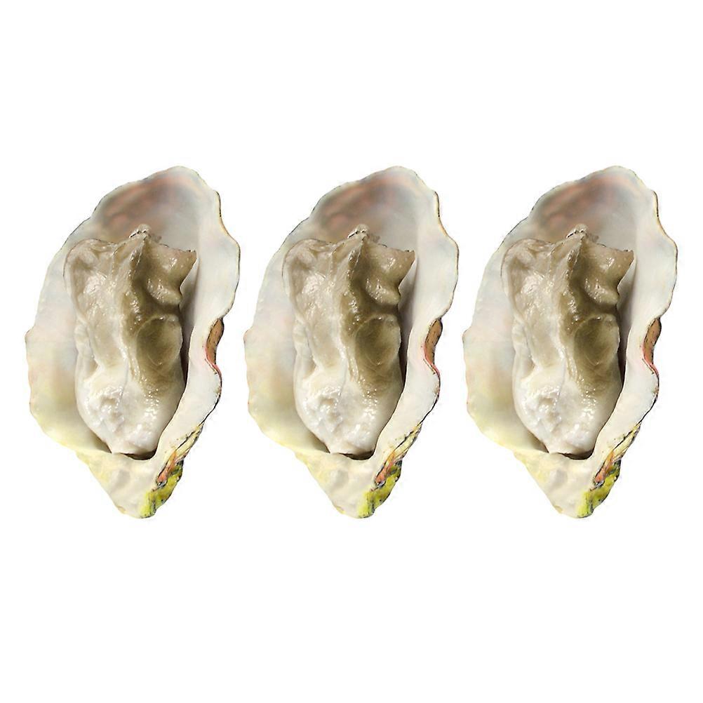 PVC Simulation Oysters Display Model For Supermarket Displays Multi 6.00X3.50X2.50CM 3Pcs