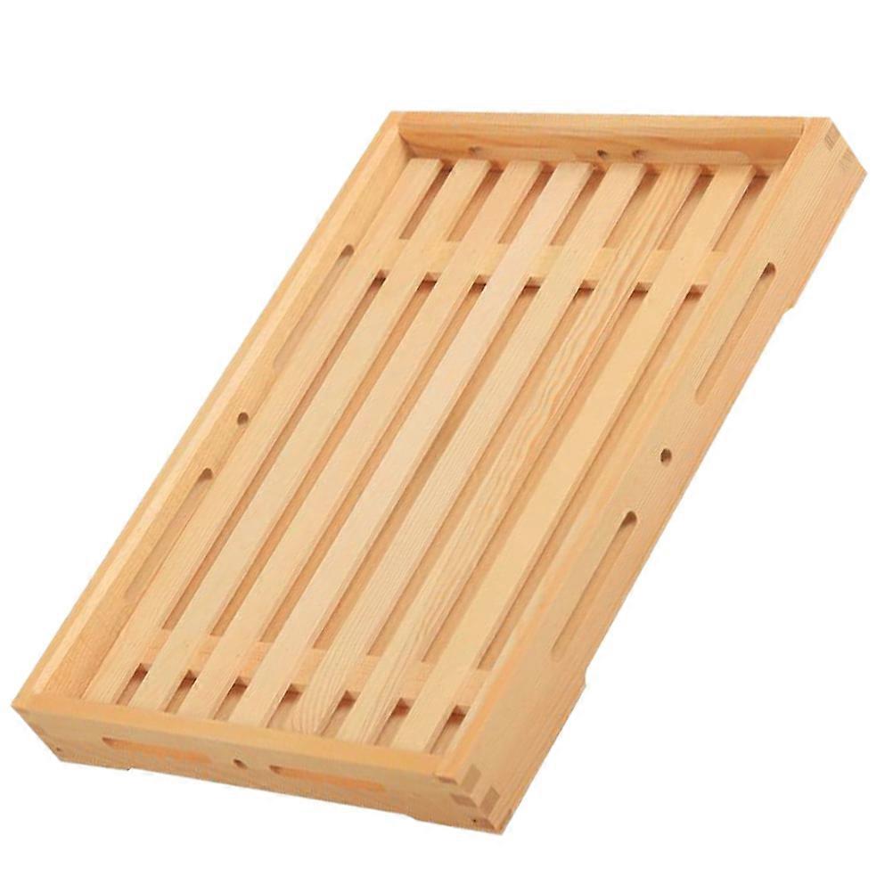 Wood Dessert Plates Wooden Rectangular Bread Service Tray for 2Pcs