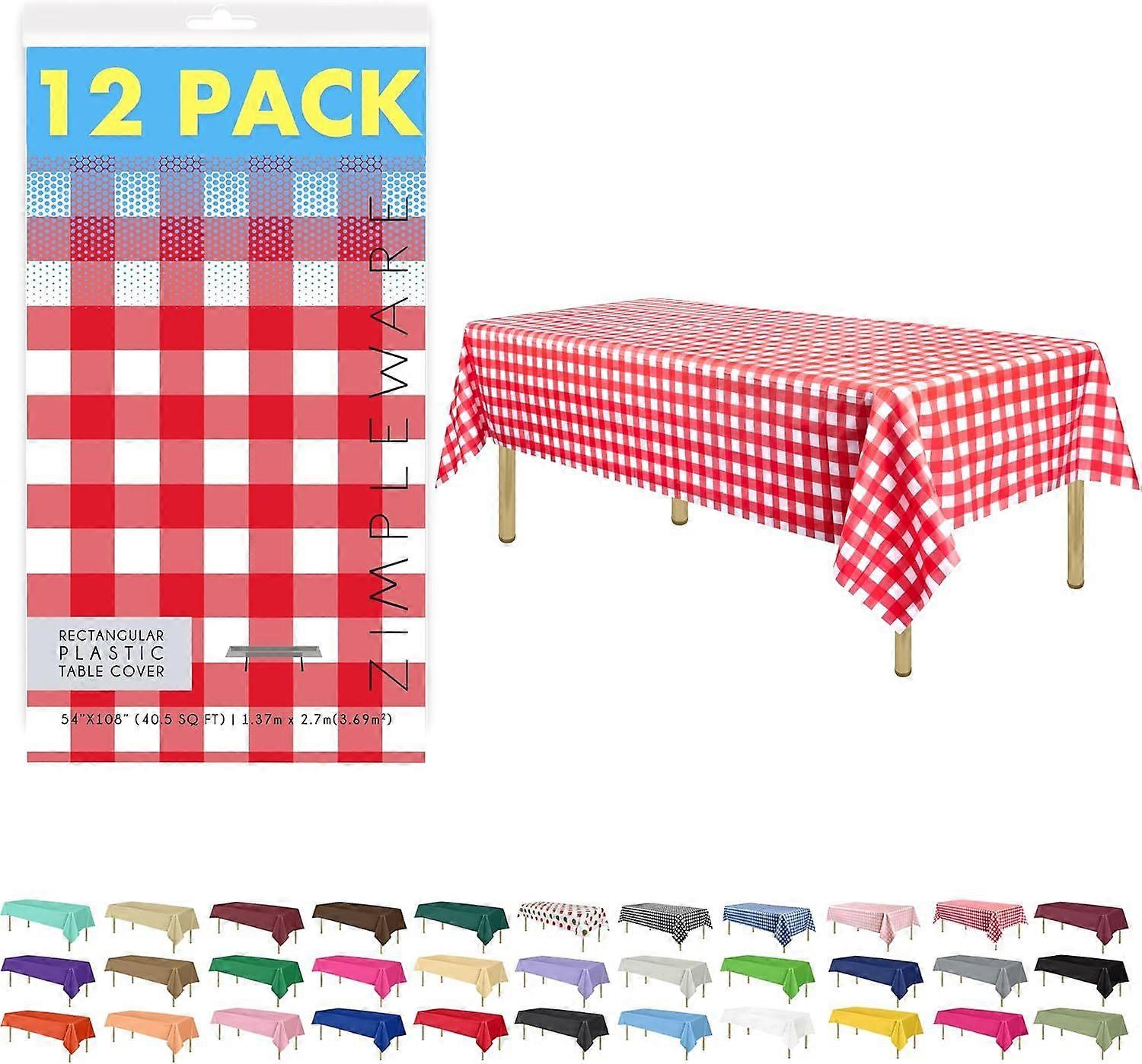 2025 Latest Model Premium Red Gingham Checkered Plastic Table Cloth Disposable