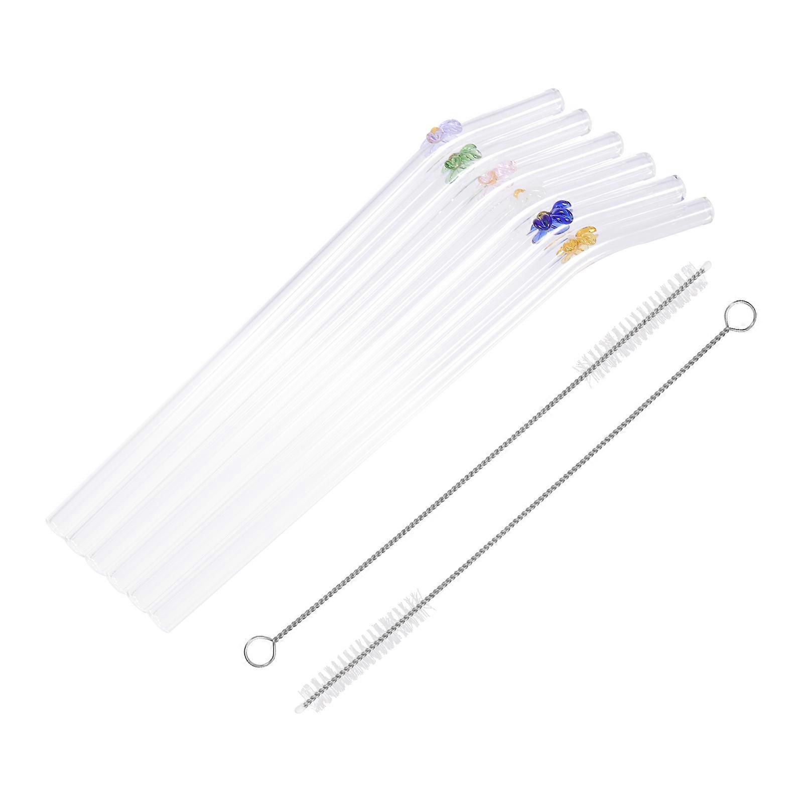 Clear Drinking Straws 1 Set Beverage Straws Cylindrical Shape For Parties And Drink Containers Easy Cleaning 6Pcs