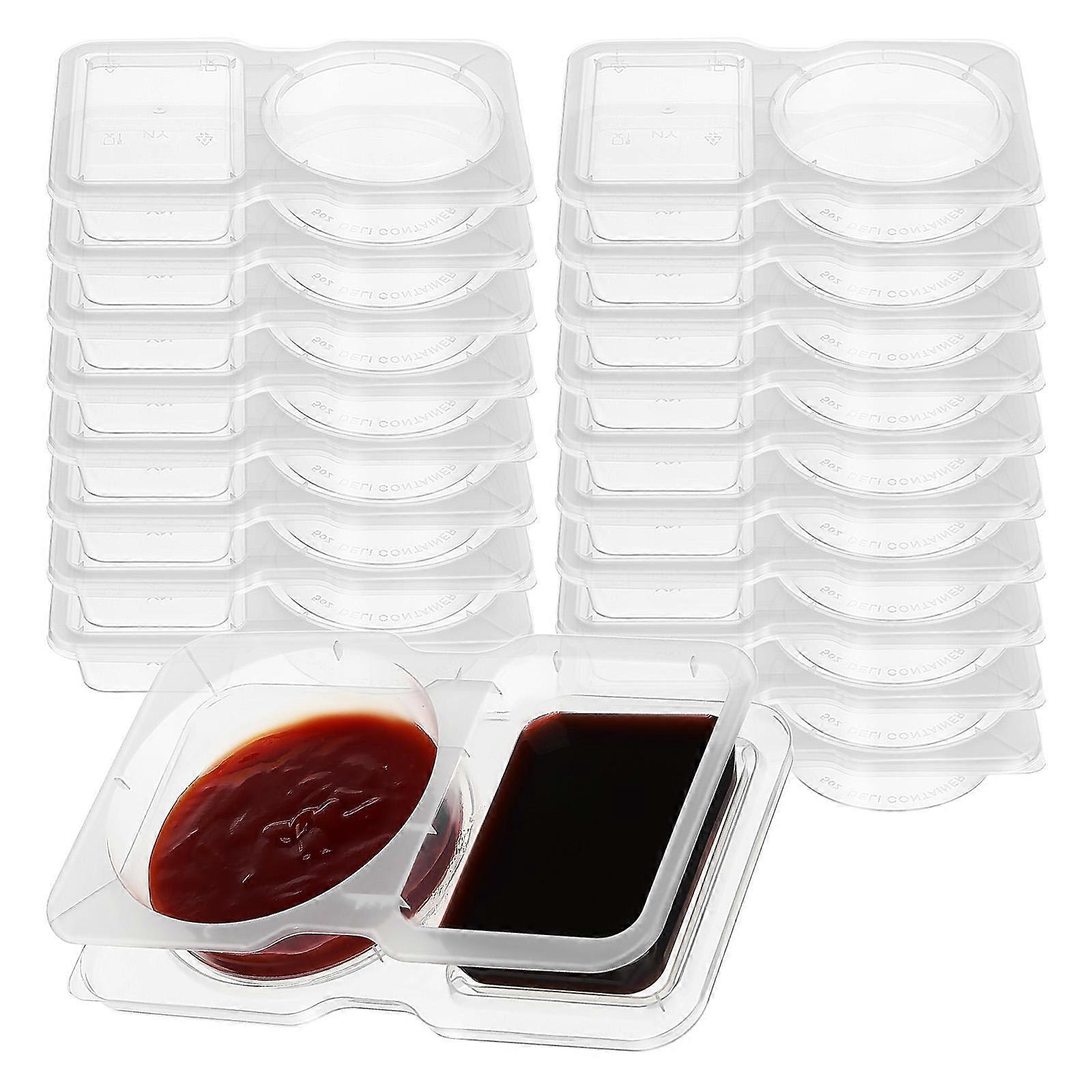 Seasoning Cups Dressing Containers Picnics Single Use 14.00X8.50X2.80CM Prevent Leakage 20Pcs