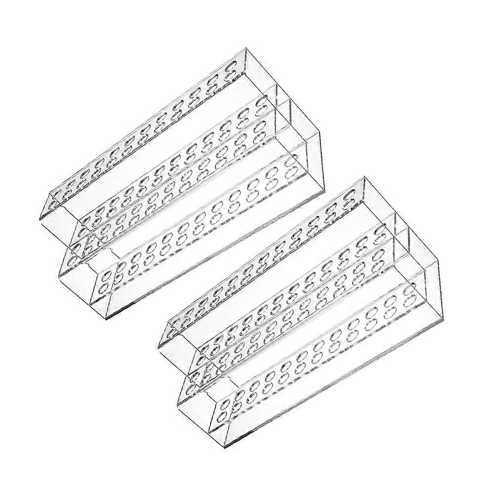 Transparent Pen Display Stand Plastic for Desk Use with 6Pcs