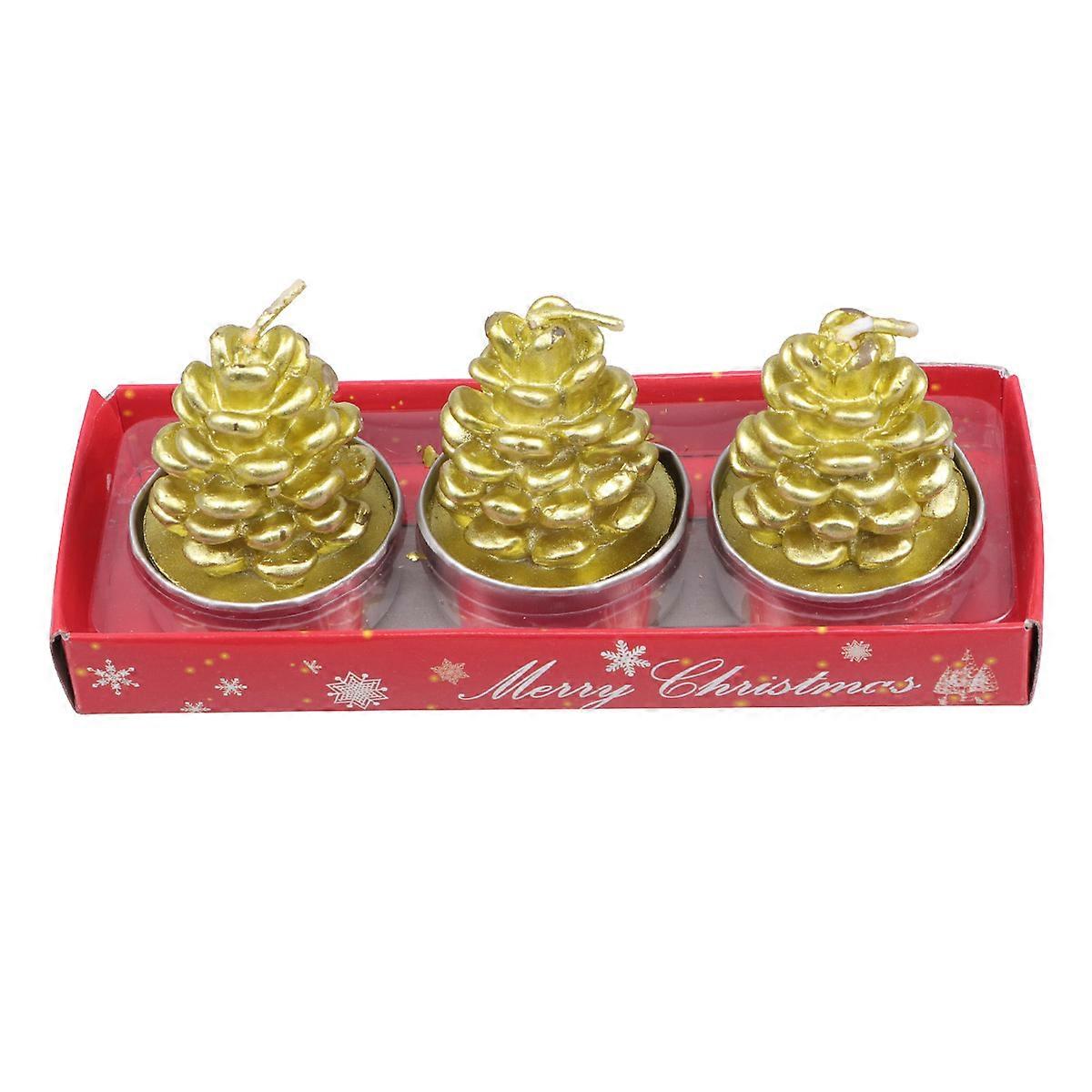 Christmas Candle for Decoration 9Pcs Pine Cone Style Decorative Set