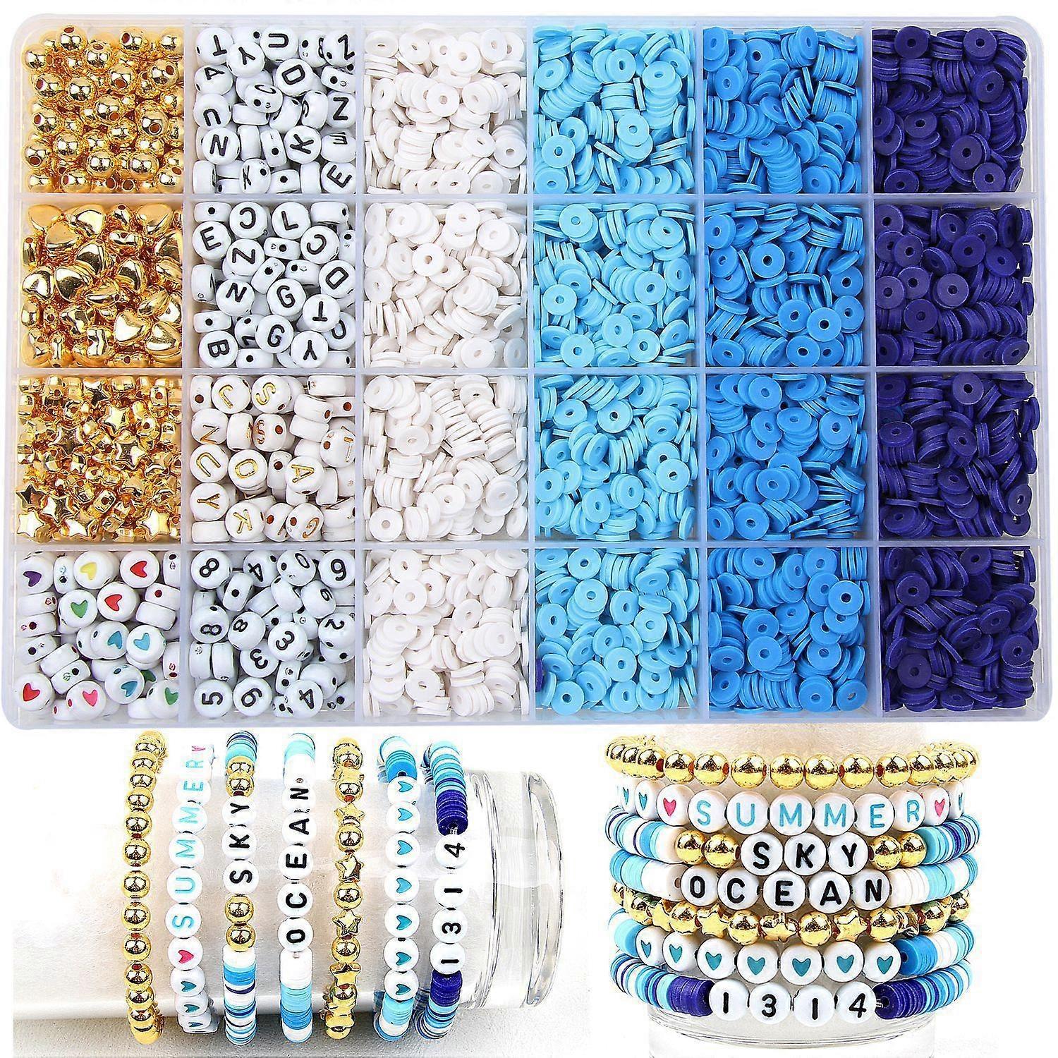 Bracelet Making Kit with 6mm Polymer Clay Beads #10