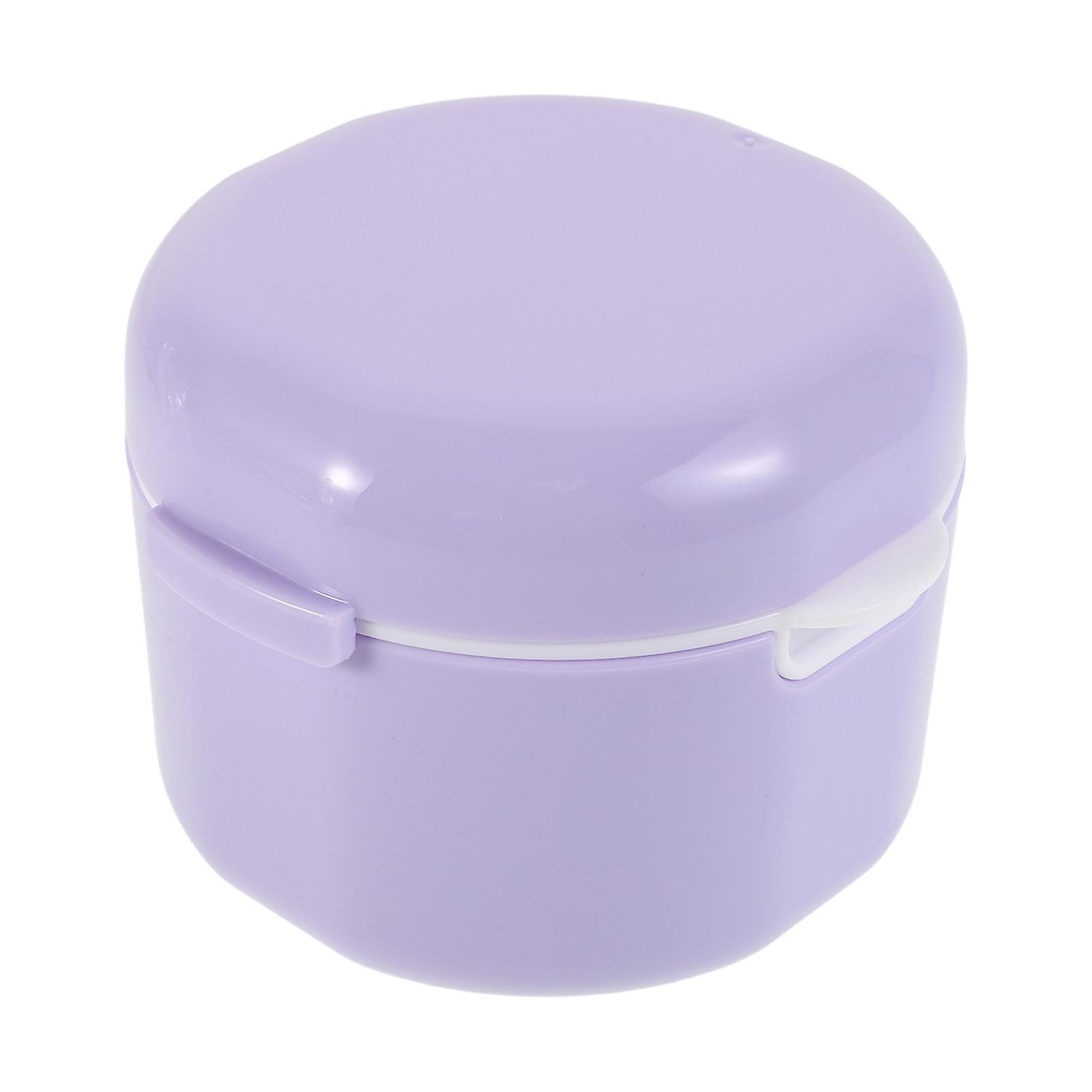 Lavender Retainer Case for Storage 4Pcs Travel Denture Holder