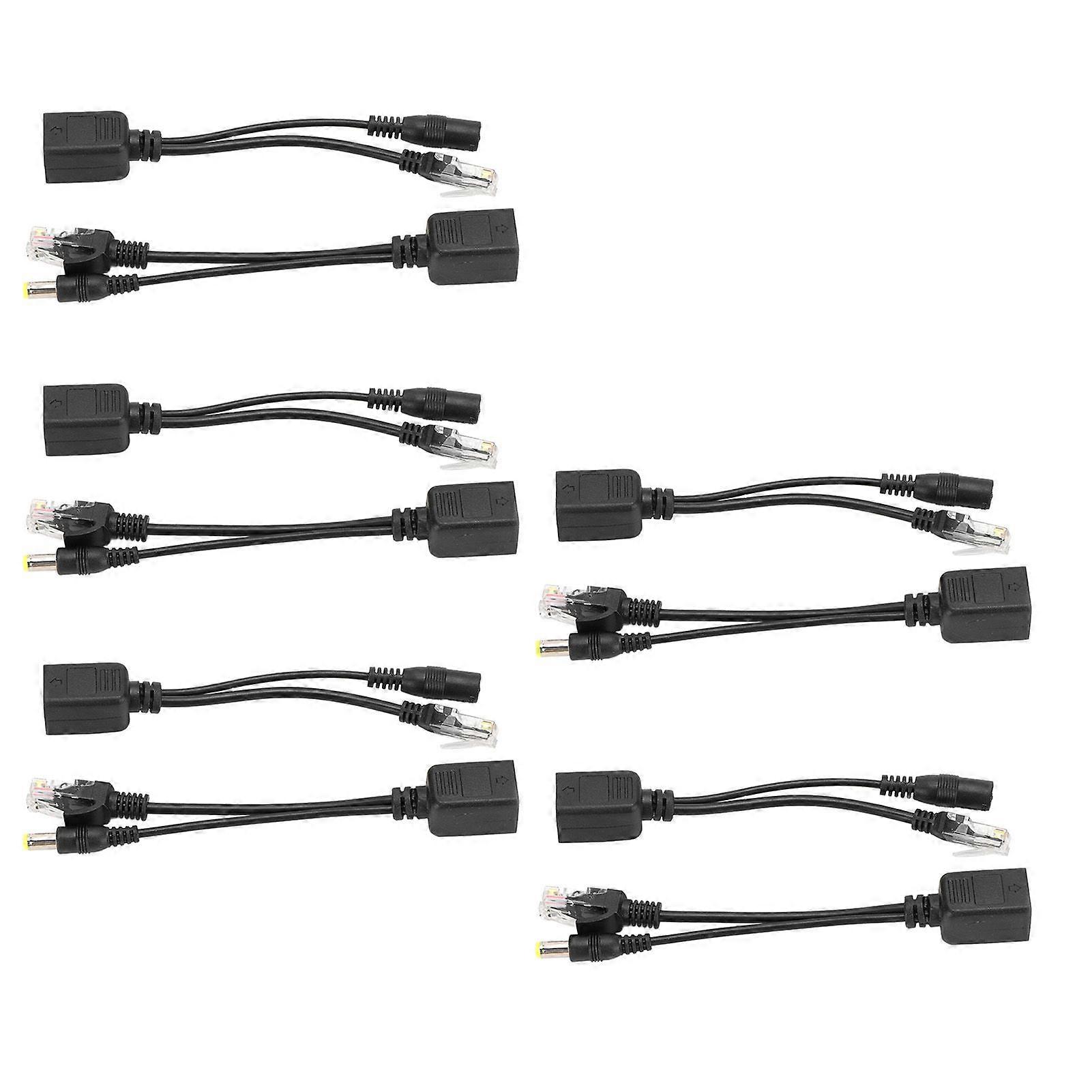 5 Pairs Power Over Ethernet POE Splitter Adapter Injector DC12V for IP CameraBlack