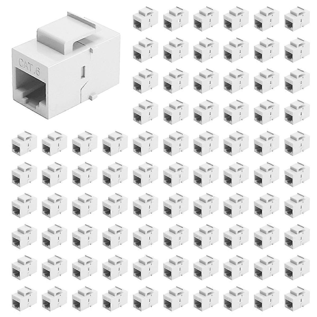 10Pcs RJ45 Connector Cat6 Extension Coupler Adapter,White