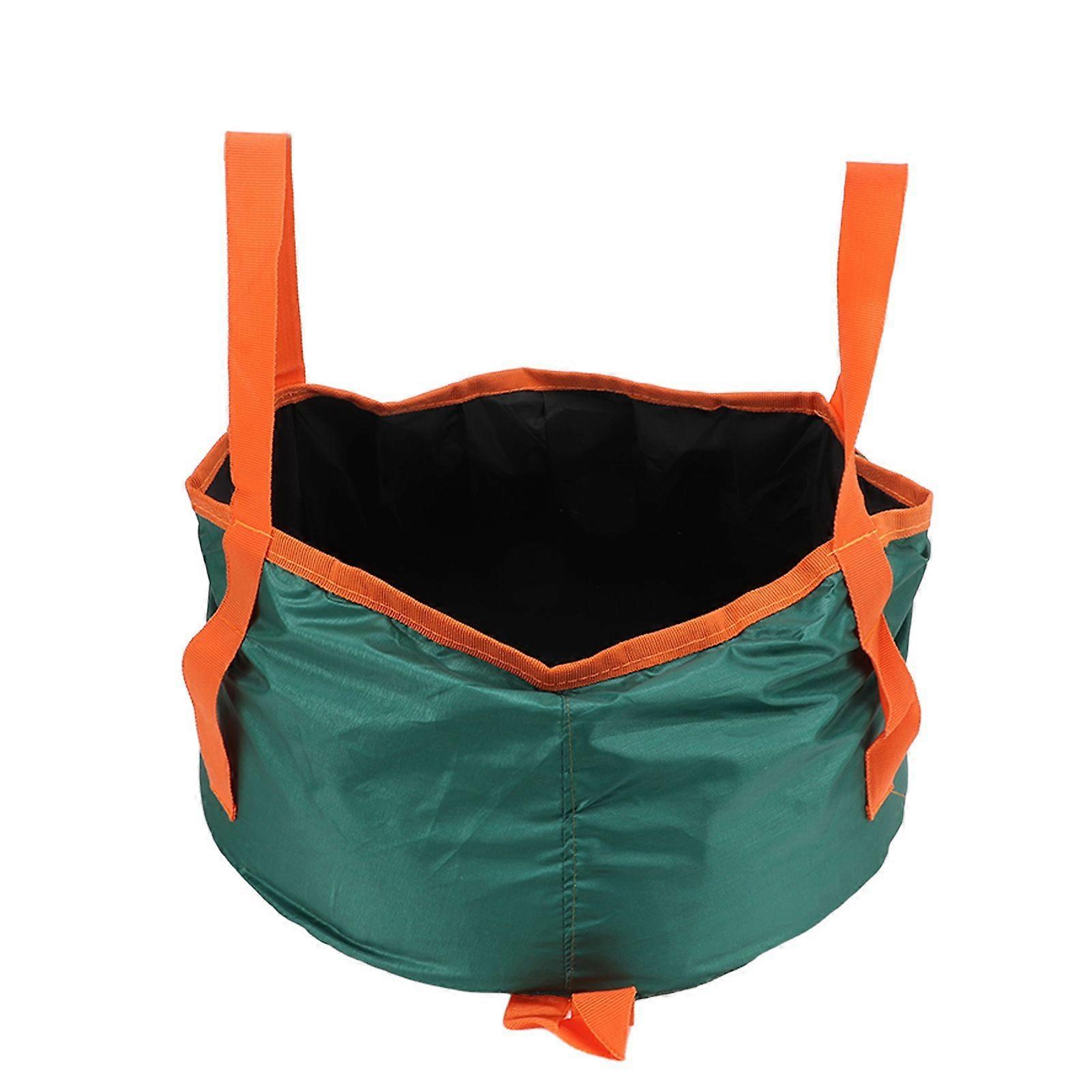 Collapsible Bucket with Handle Portable Folding Wash Basin Lightweight Water Container for Camping Hiking FishingBlack Green