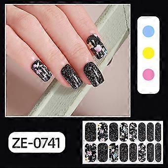 Neue 16-finger Französisch maniküre film nagel aufkleber heißer verkauf einfache zwiebel rosa polka dot nail art aufkleber ZE-0741 bare stück + nagel datei