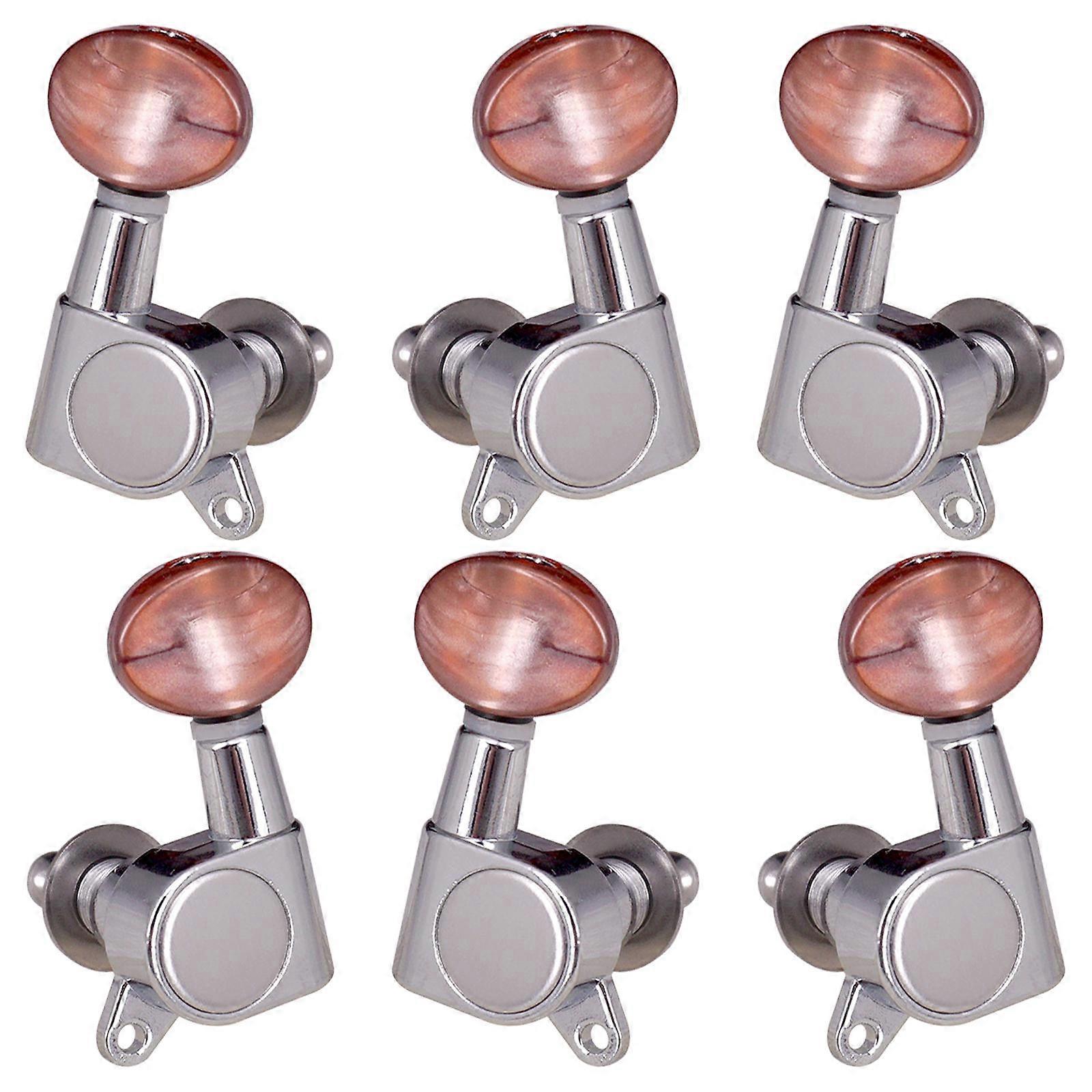String Tuning Pegs Knobs Tuning Keys Replace Part for Electric Guitar 3 right 3 left