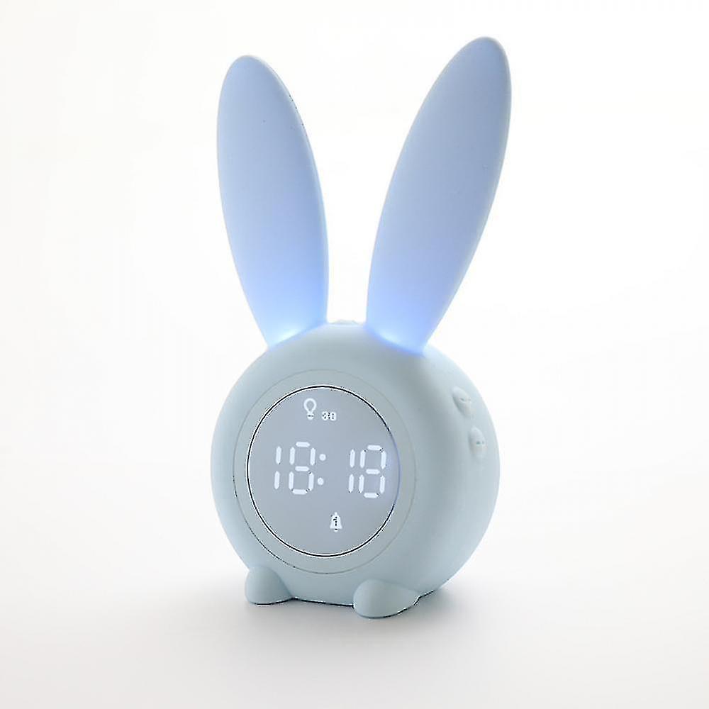 Alarm Clocks Led Electronic Clock Cartoon Alarm Clock Personalized Cute Bedroom Student Children Blue