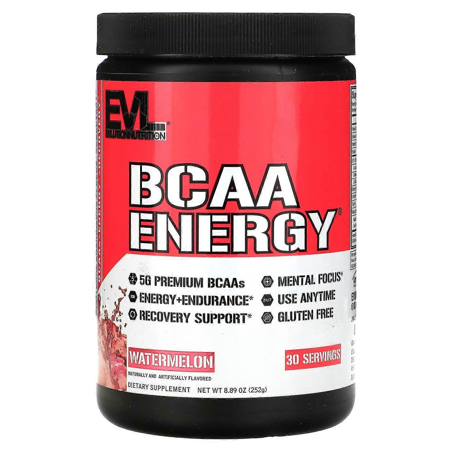 EVLution Nutrition, BCAA ENERGY, Watermelon, 8.89 oz (252 g)