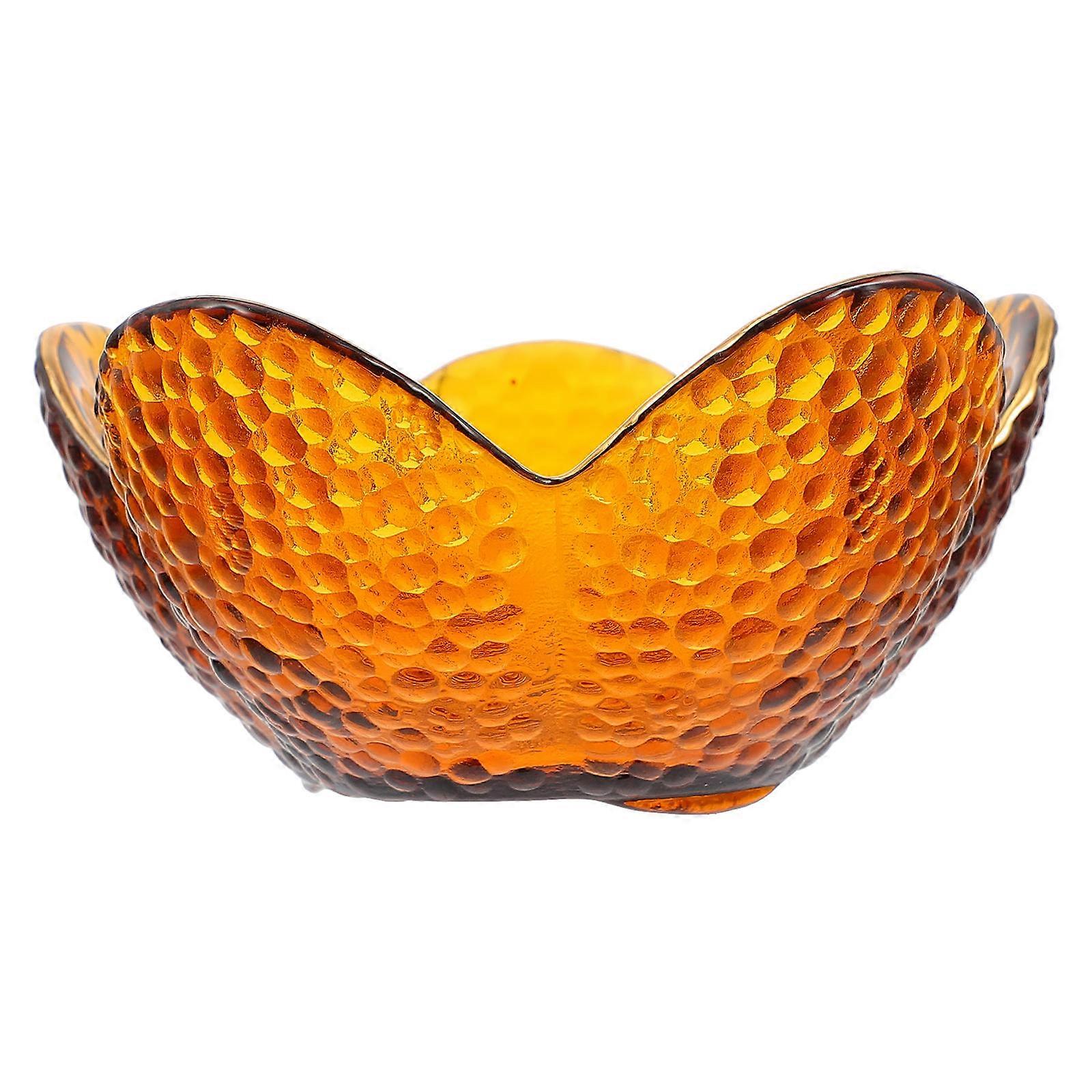 Lotus Fruit Plate Glass Serving Plate for Storage Use 3Pcs Home Tableware