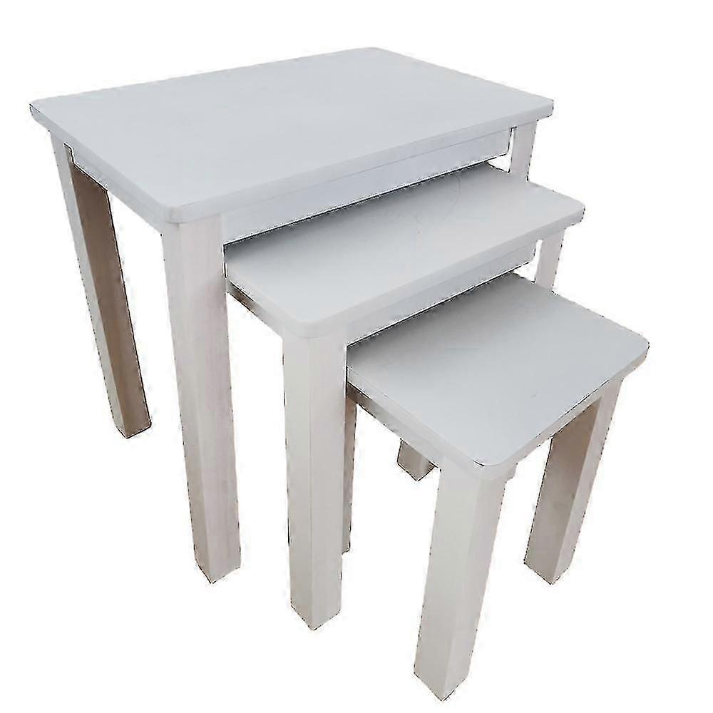 Set Of 3 Stackable Design Solid Wood Coffee Tables