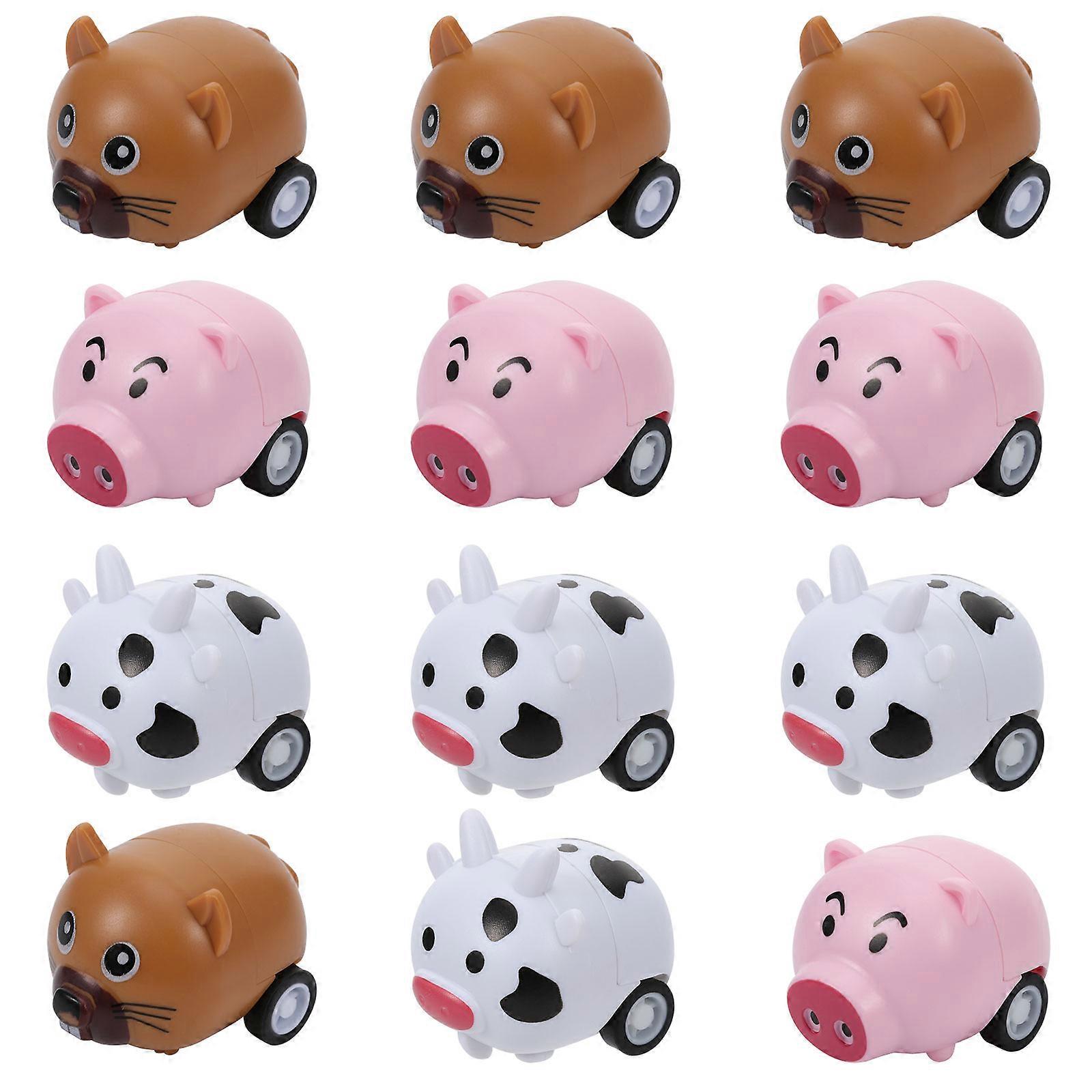 Kids Pull Back Car Toy Set 12Pcs Mini Vehicles Assorted Color for Daily Play and Imaginative Fun