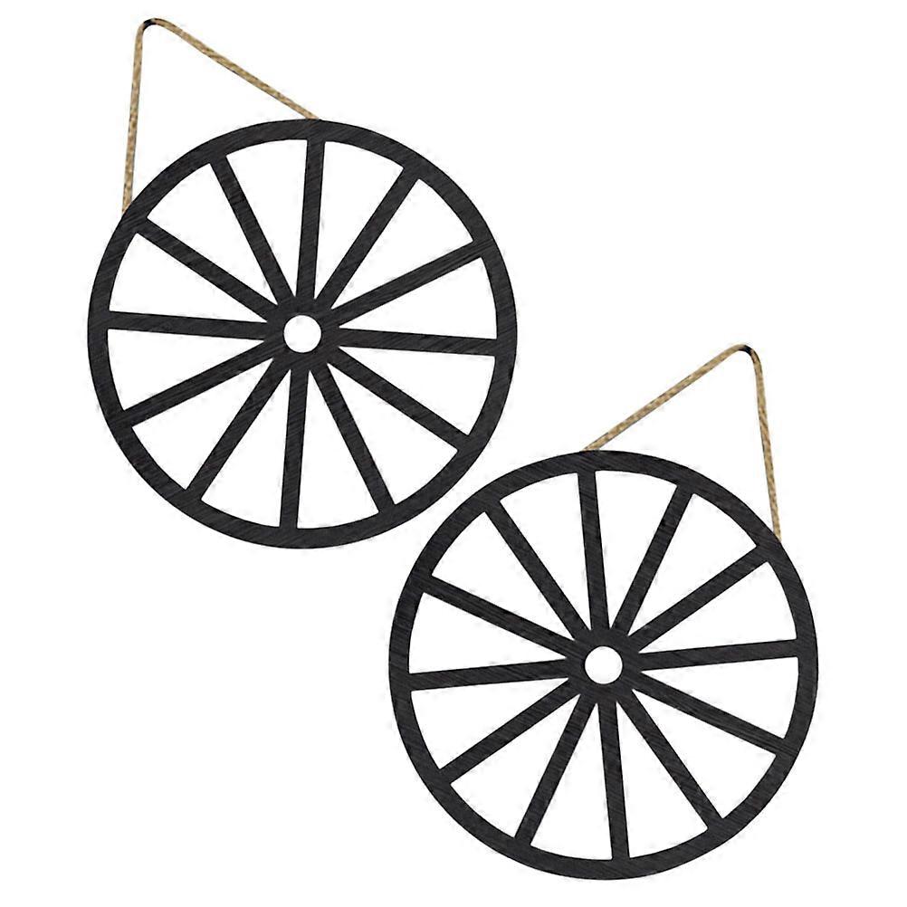 Wooden Wagon Wheel Wall Decor for DIY Use Rustic 4Pcs Set