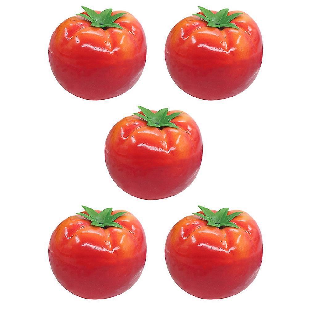 Fake Tomato Figurine Artificial Tomato Models for Decor 5Pcs Red Foam