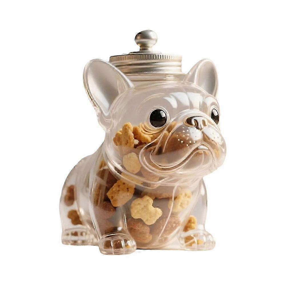 Bulldog cookie jar for airtight storage of snacks and candy
