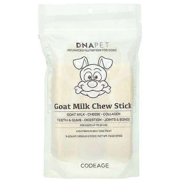 Codeage, DNA Pet, Goat Milk Chew Stick, For Dogs, Medium, 3 Count, 7.5 oz (213 g)