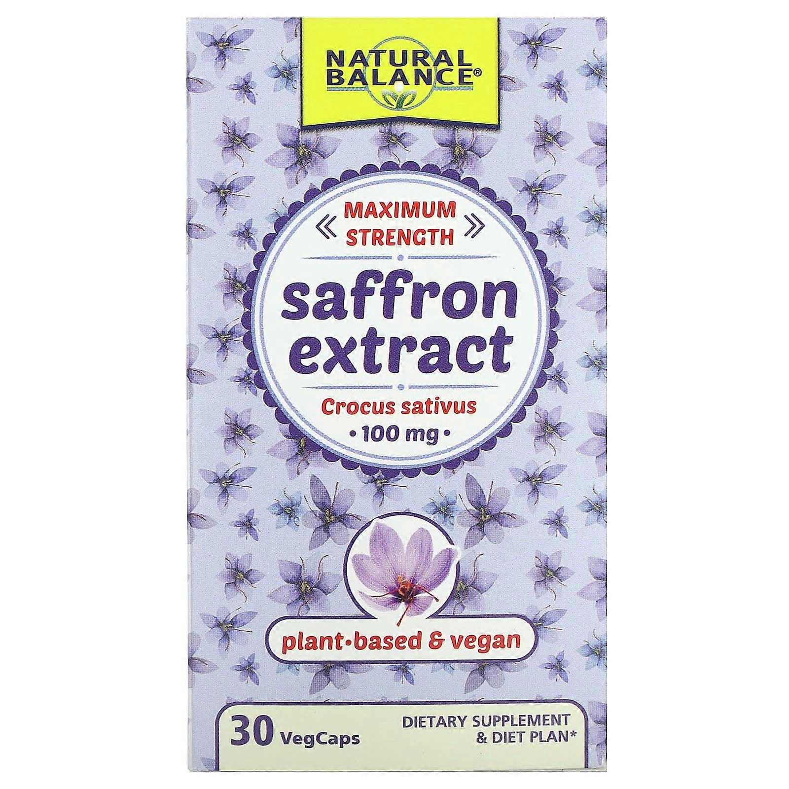 Saffron Extract, Maximum Strength, 100 mg, 30 VegCaps