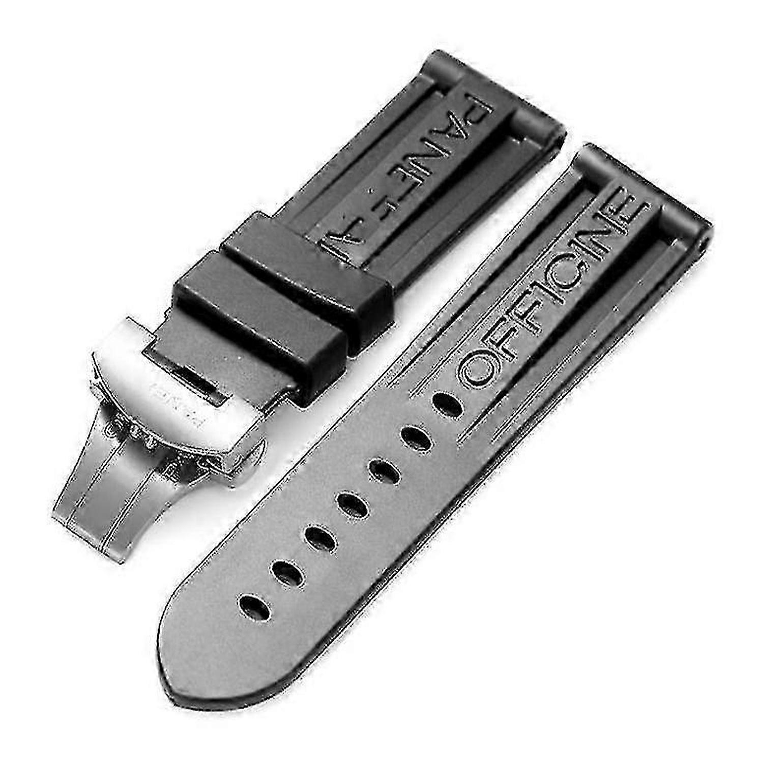 Bracelet de montre noir pour remplacement du caoutchouc Panerai