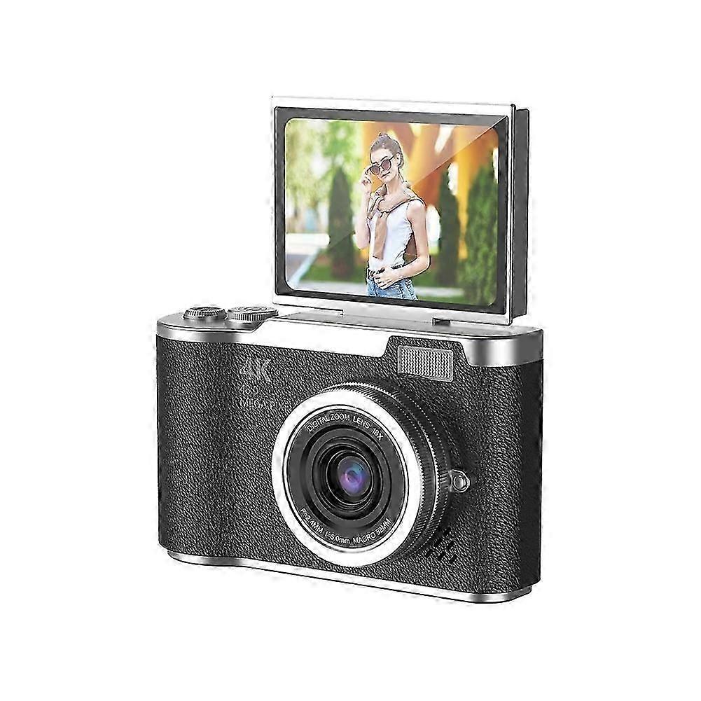 4K Digital Camera 48MP Compact Small Camera 8X Zoom Vlogging Camera 180 Flip Screen Video Camcorder for Teens Adult Beginner