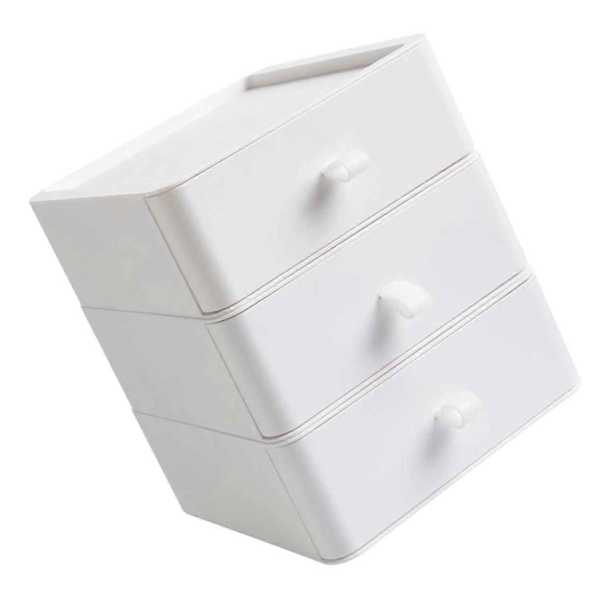 ThreeDrawer Desktop Storage Box Organizer Cabinet, ScratchResistant Surface, For Files Cosmetics Jewelry Electronics