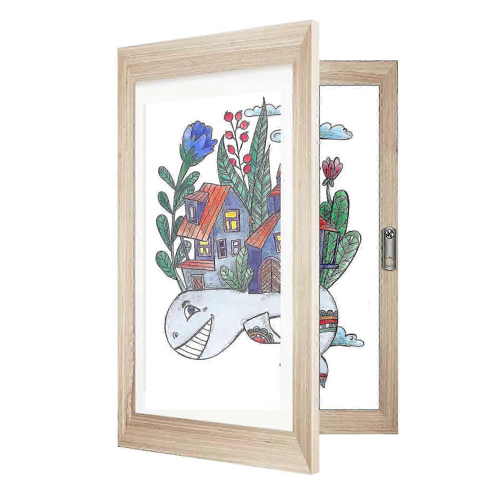 Cadre d'art pour enfants à ouverture frontale | Cadre photo A4 pour dessins et illustrations