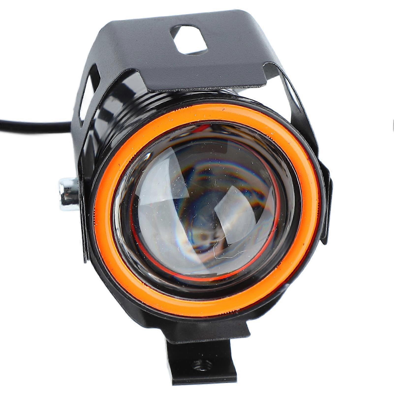 Motorcycle Headlight 4 Lighting Modes Unique Aperture 12 to 60V Shockproof Front LED Spotlights for Motorbike Red 