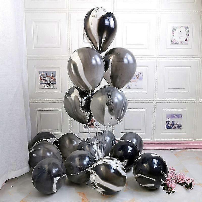 طقم ديكور الحفلات - بالون رخامي متعدد الألوان