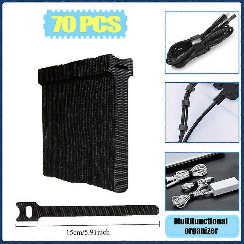 Cable Ties Reusable Flanges Velcro Straps Reusable Cable Ties Cable Plastic Flanges Nylon Hook Loop Straps Wrap Zip Black