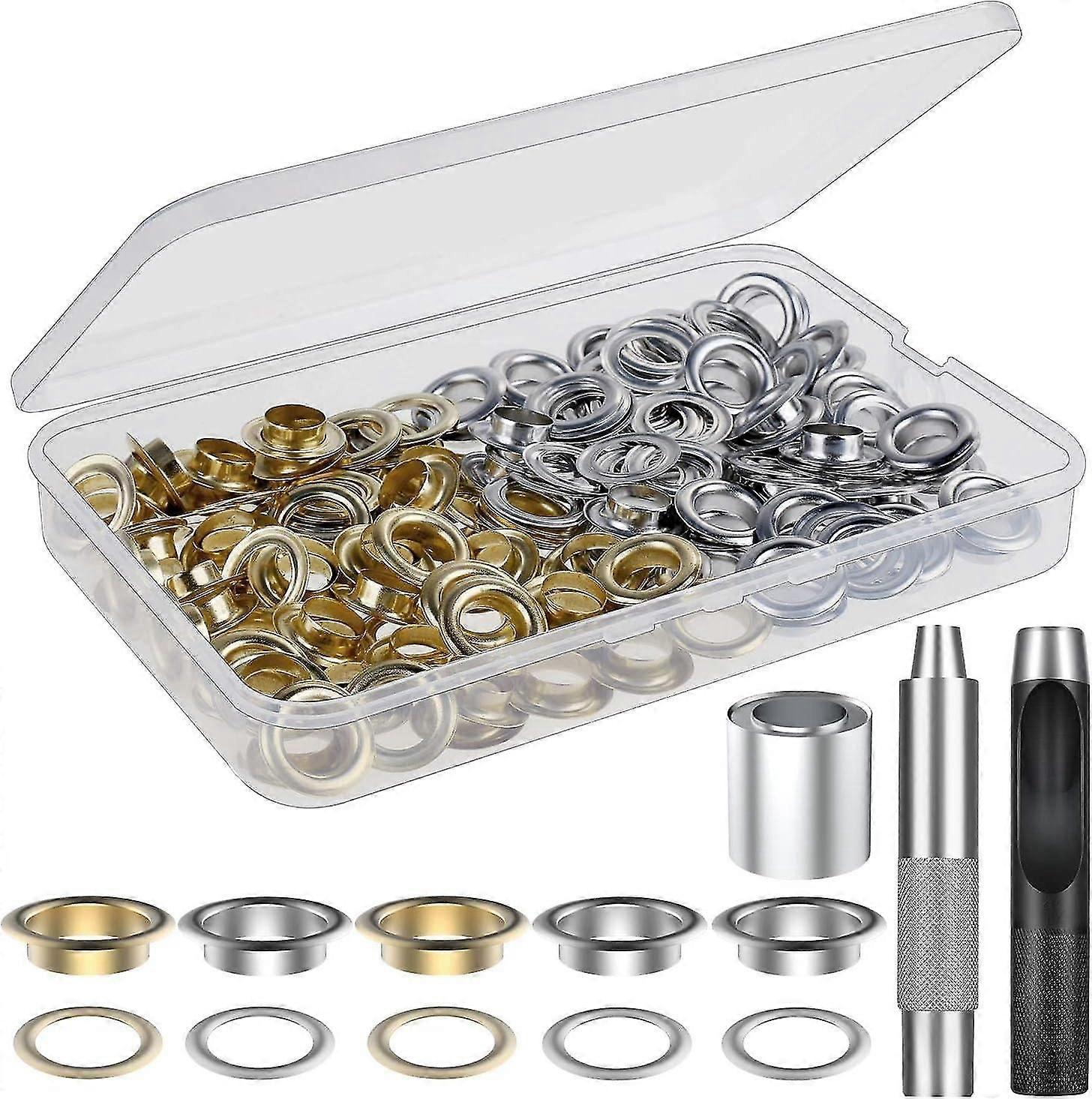 Eyelets Kit 100 Set for Leather Canvas Tent Awning 1/2 Inch