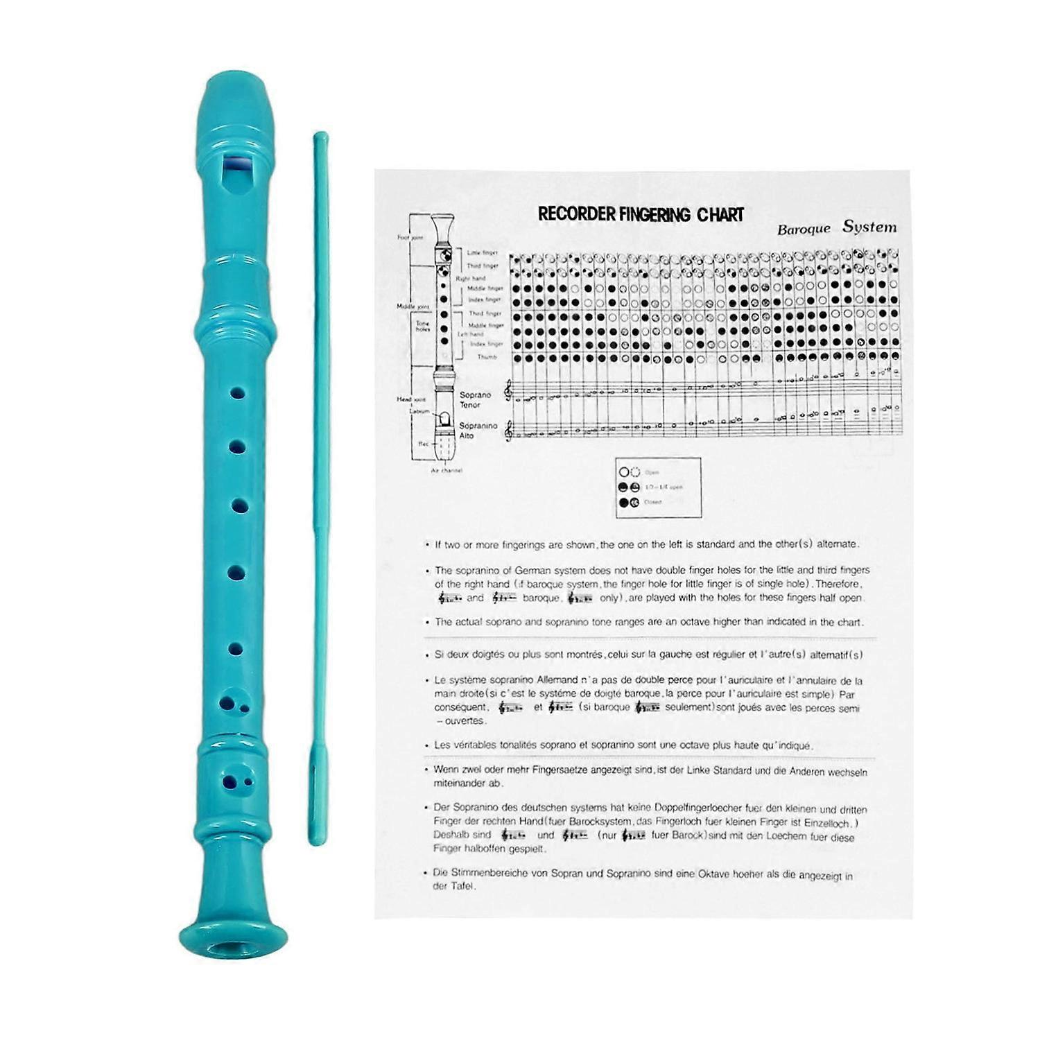 Soprano Recorder Instrument 8 Hole Descant Treble Flute ABS for Kids Students Classroom Playing Perf