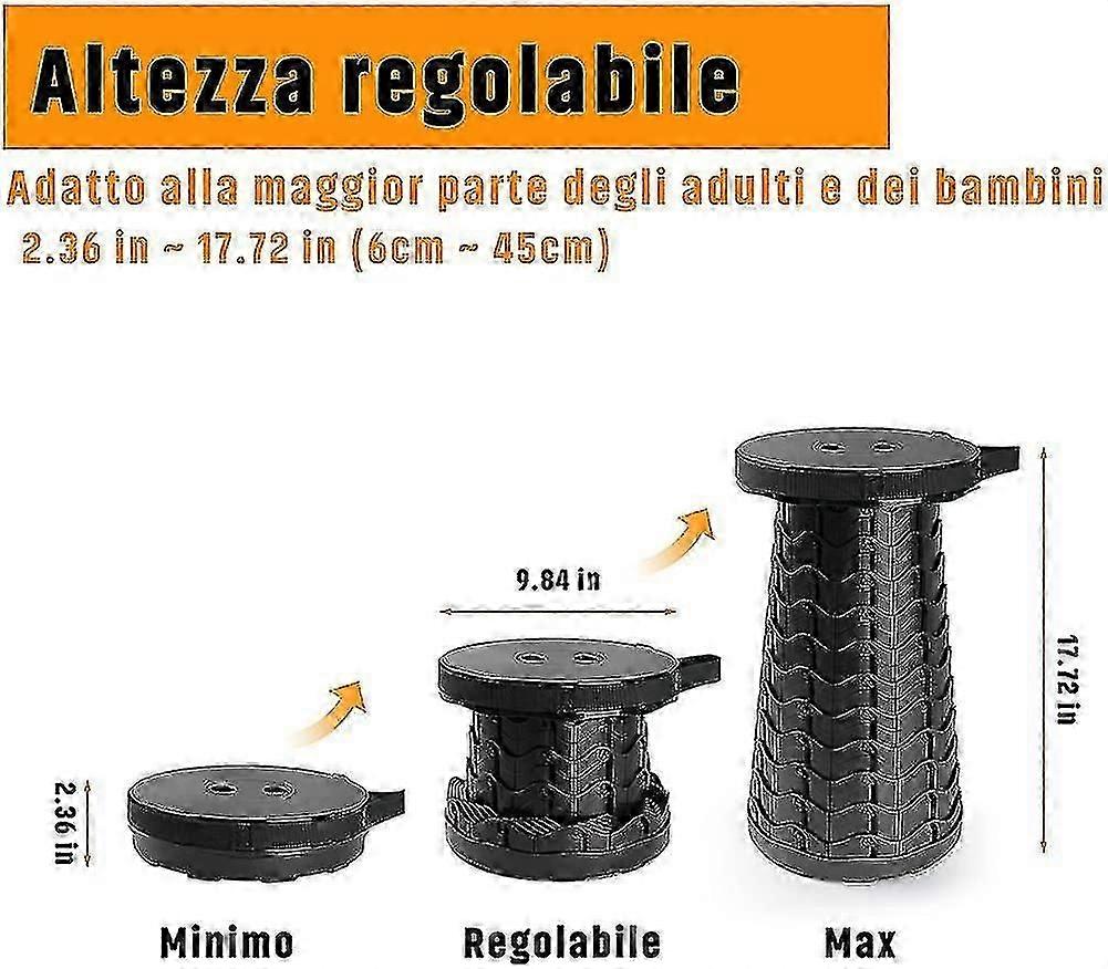 Portable Camping Folding Stool, Portable Folding Telescopic Stools With Height