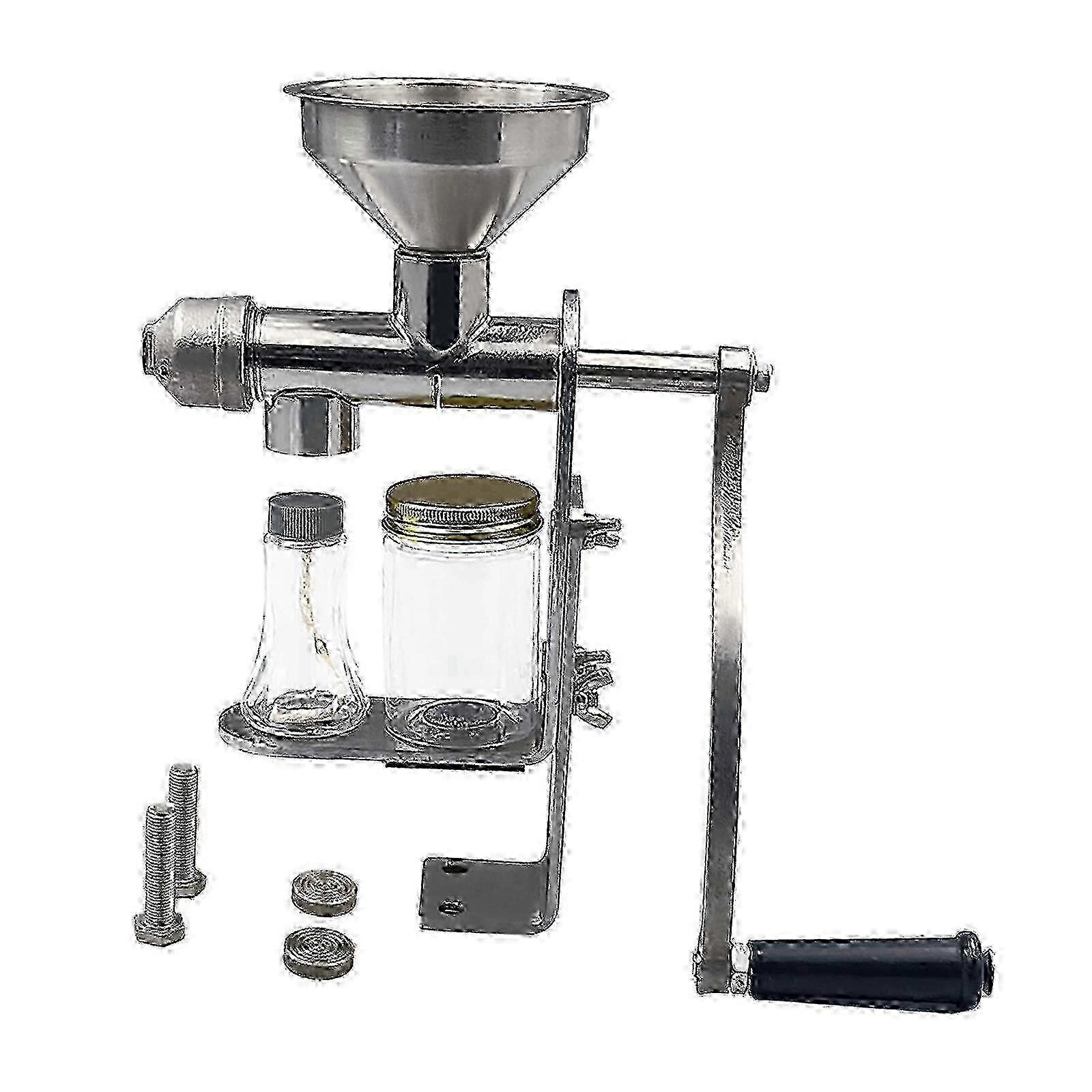 Manual Oil Press Machine Stainless Steel Oil Extractor for Family Use - Ideal for Extracting Oil from White Sesame