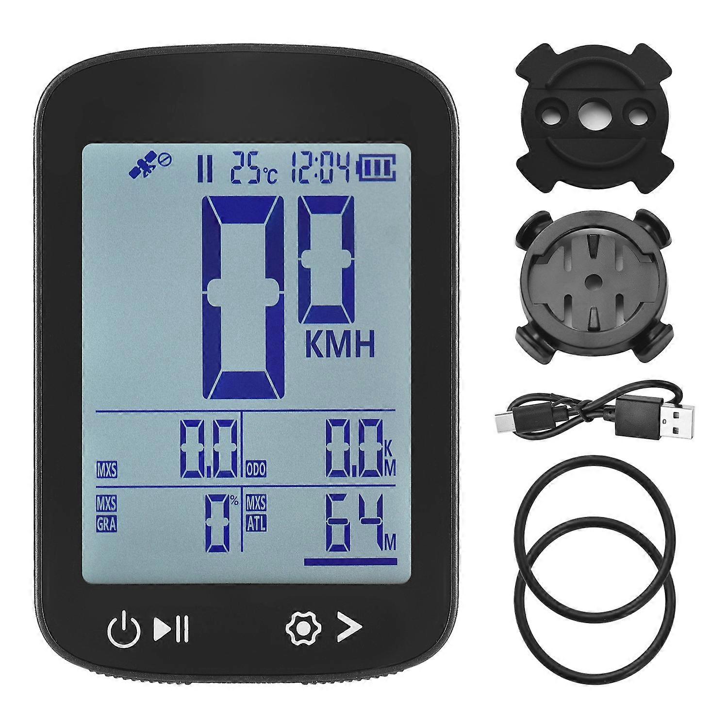 GPS Bike Computer Wireless Bike Speedometer High Clear Display 5 Star Positioning GPS BeiDou GLONASS
