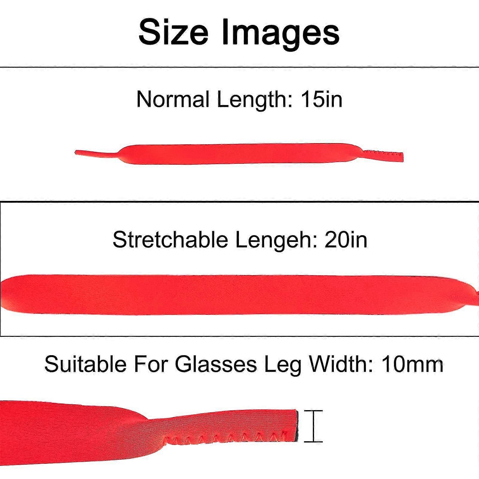 Pacote com 6 faixas elásticas de neoprene, suporte para óculos, faixa de cabeça