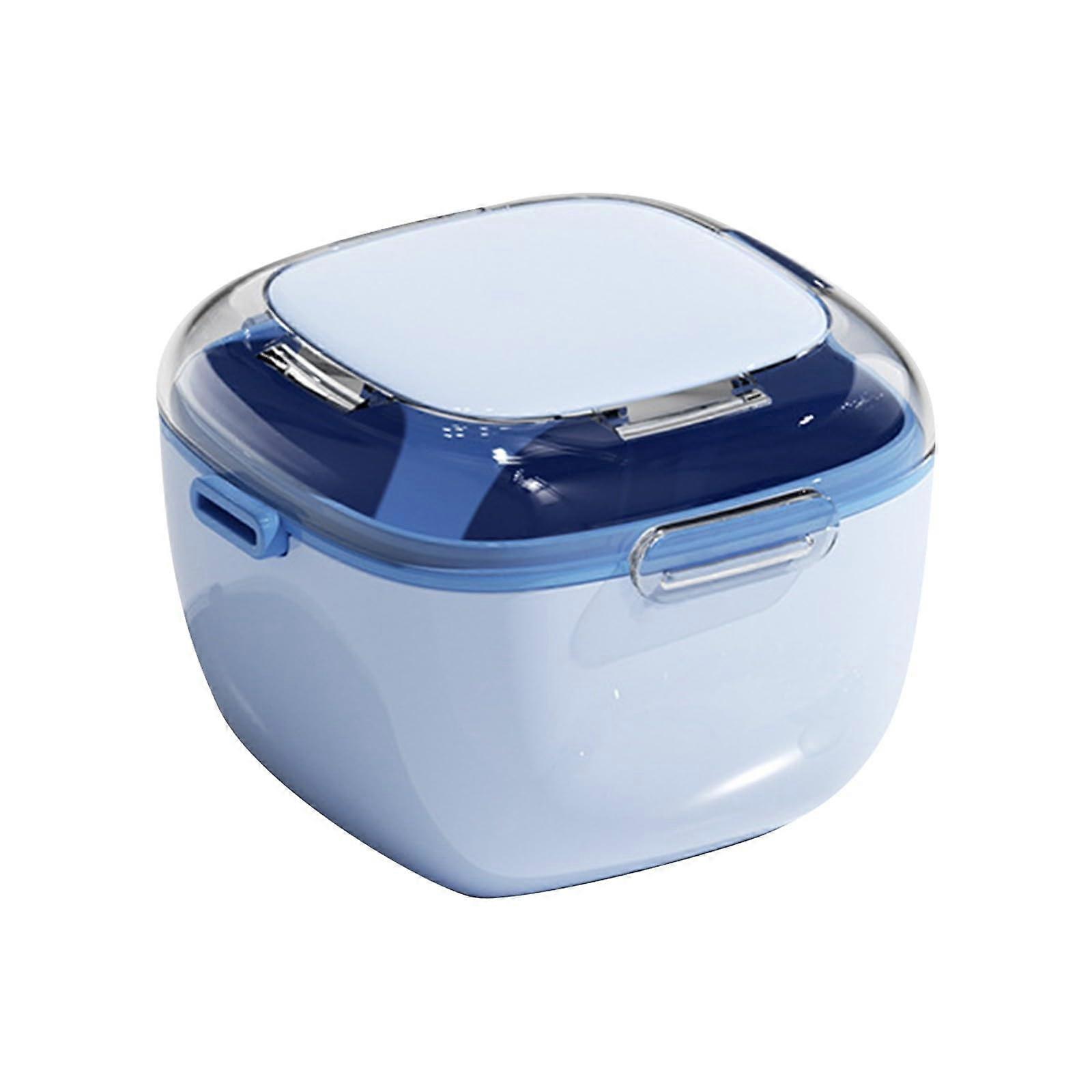 Dental Retainer Storage Box with Lid, Double Layer Travel Teeth Braces Case, D 9.5x9.5x7cm