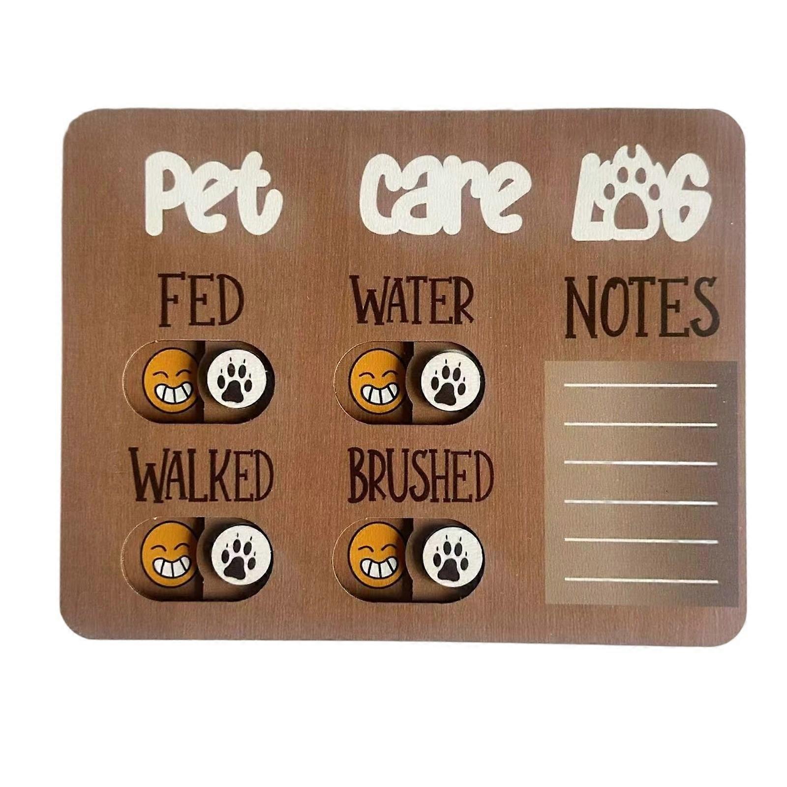 Dog Feeding Schedule Organizers Wood Meal Trackers With Sliding Indicators For Multiple Pet Easy To Install  I