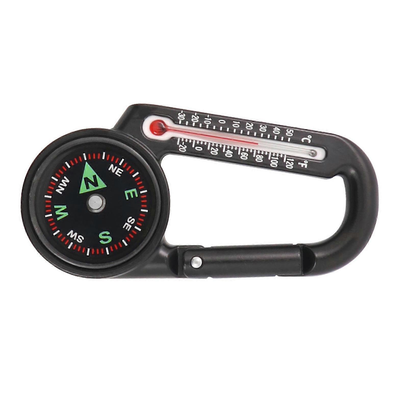 Mini Keychain Multifunction Camping Compasses Thermometers Outdoor Climbing Temperature Tester Helping Survival Device Multicolor