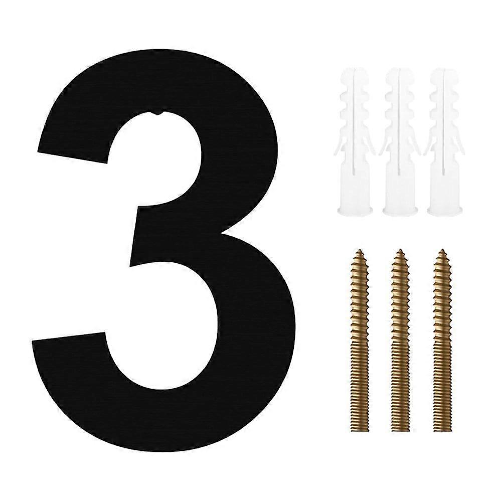 8 inch Modern Floating House Numbers Large Black Shadow Home Address Garage Gate