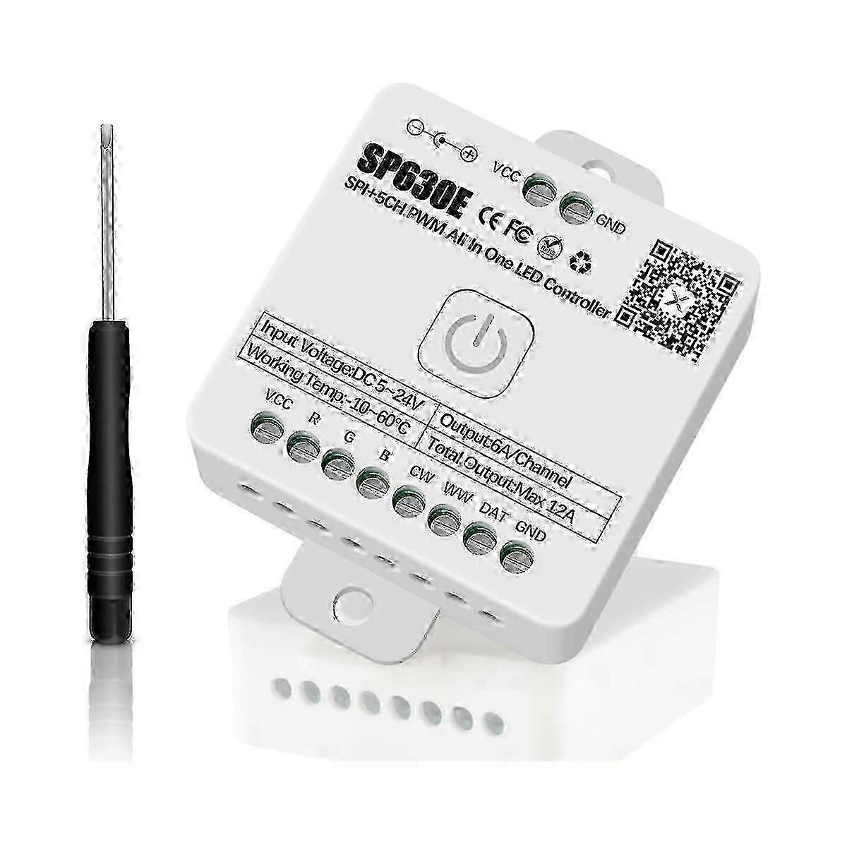 Sp630e Bluetooh LED-ohjaimen tuki Pwm yksivärinen CCT Rgb Rgbw Rgbcct ja Spi Ttl Ic siruvalo