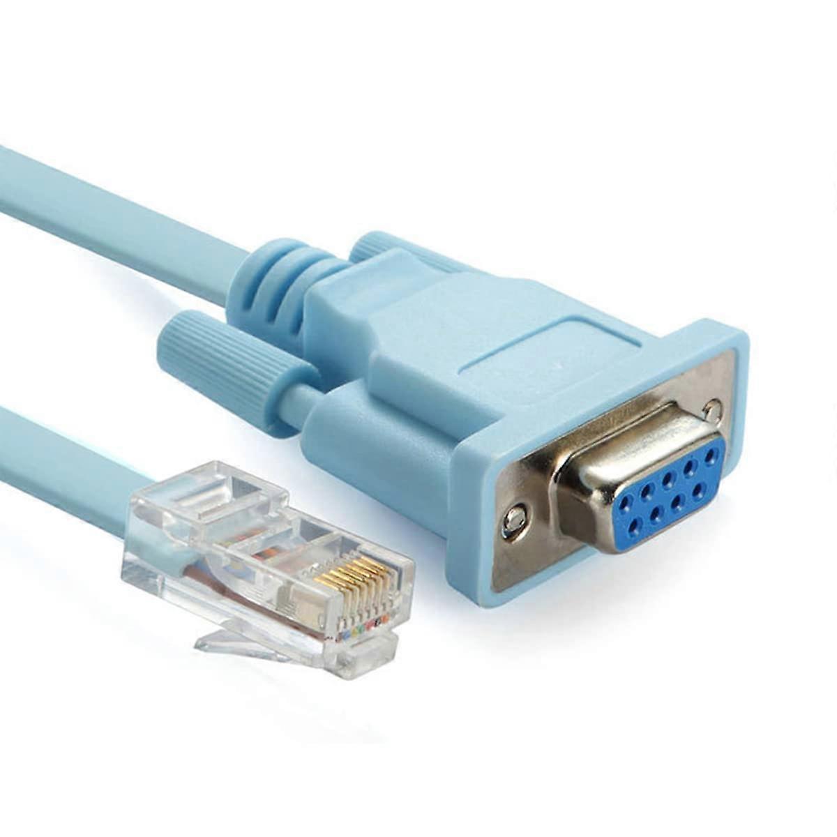 RJ45 to RS232 DB9 Serial Cable Female to RJ45 Male for Router Switch Console 1.5M