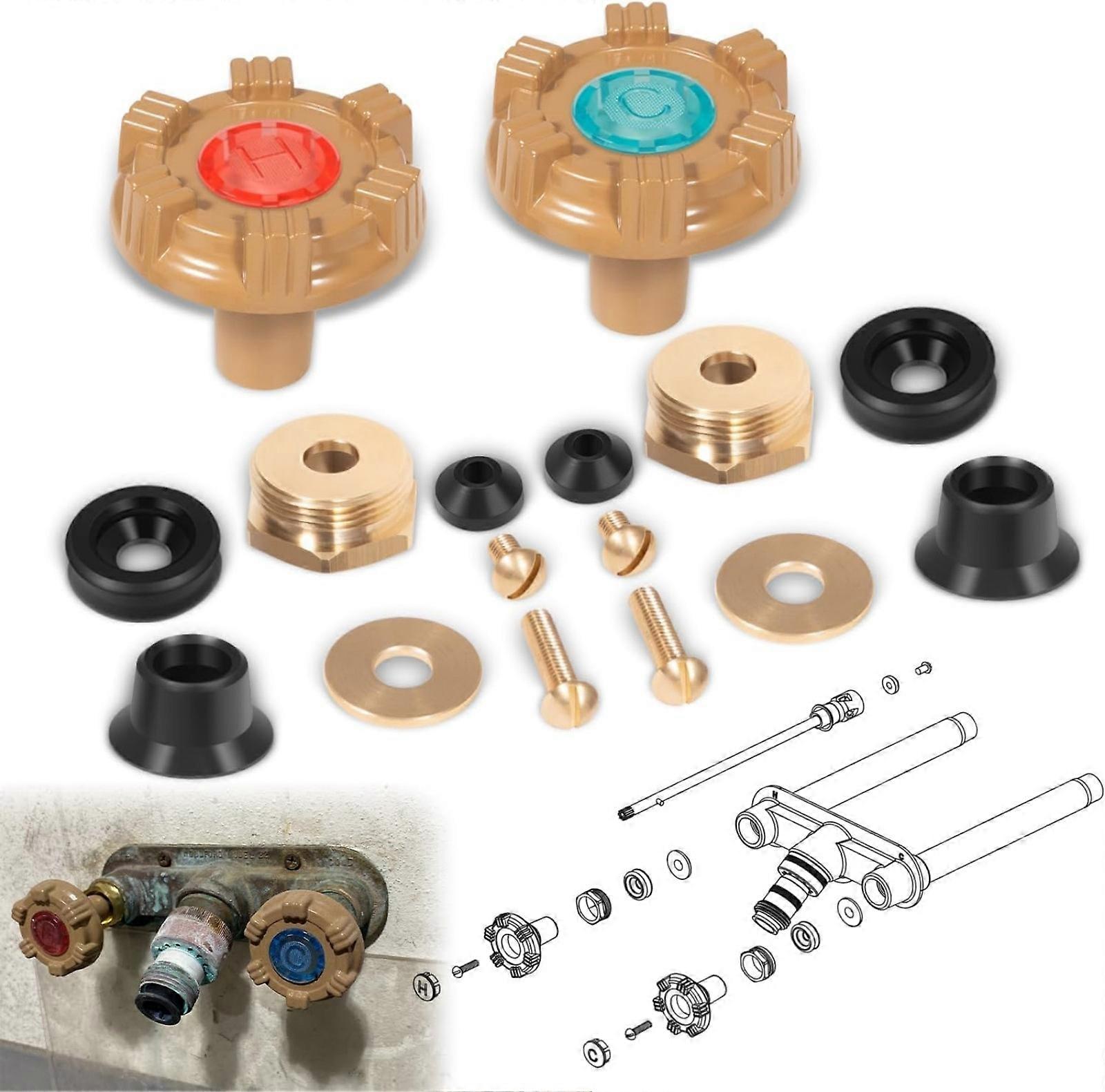 Multiple Purpose Faucet Repair Toolkit with Brass Construction & 12 Essential Accessories RK-22MH for Woodford Model 22 Multicolor