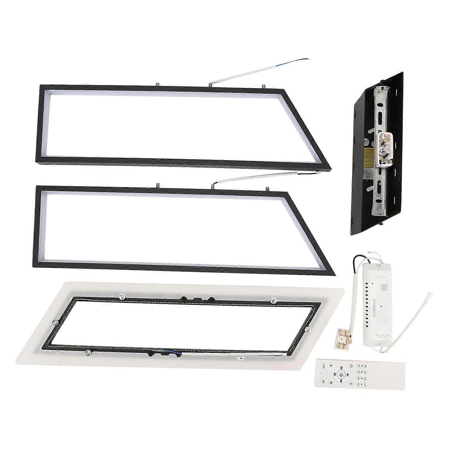 Modern LED Ceiling Light Memory Function Stepless Dimmable Rectangle Geometrical Flush Mount Ceiling